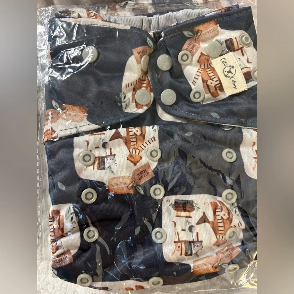 NEW Pack of 4 Wizard School One Size Pocket Baby Diaper Waterproof Fits 8-55 lbs